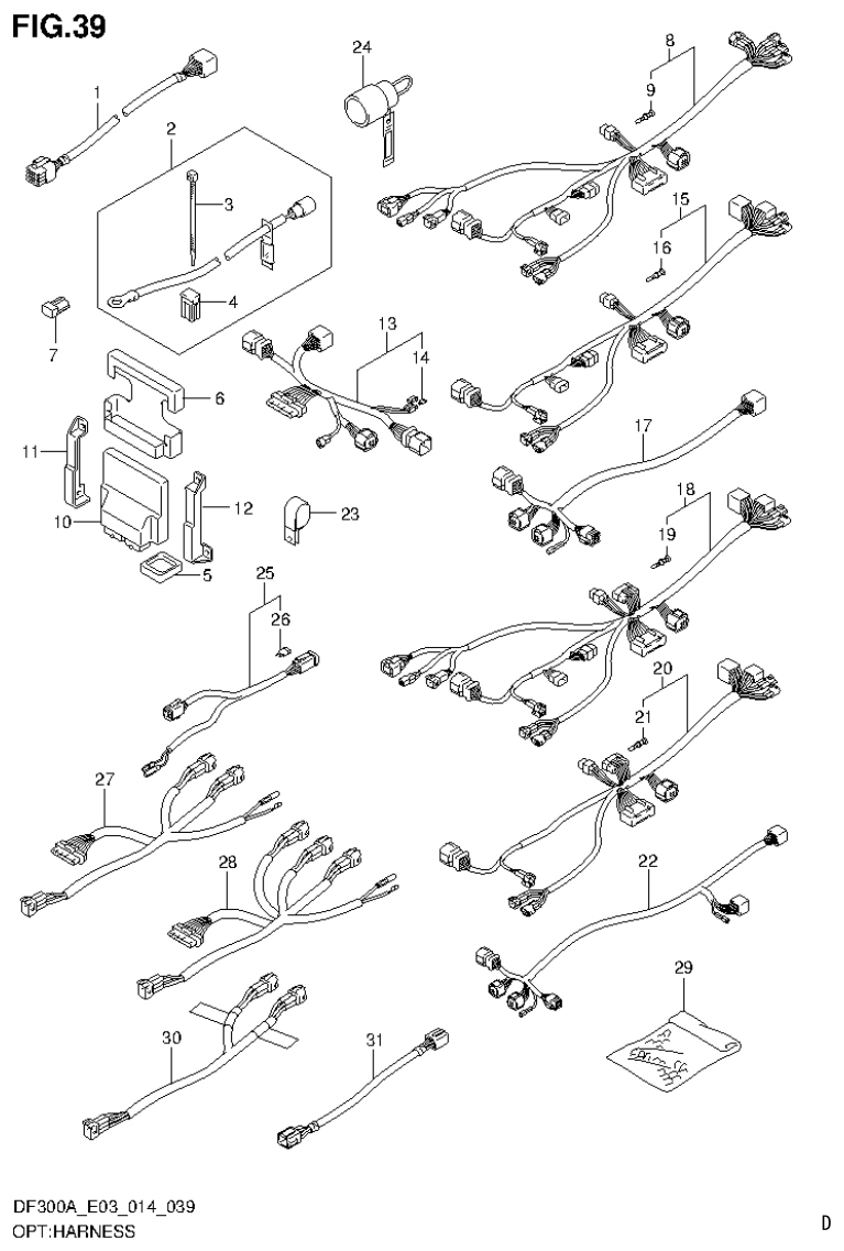 Suzuki DF250AP OPT:HARNESS (DF300A E03) parts diagram